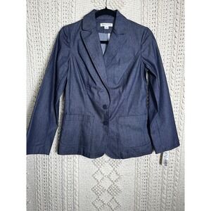 Pendleton Women's Dark Denim Chambray Blazer Jacket Size XS Casual Workwear, NEW